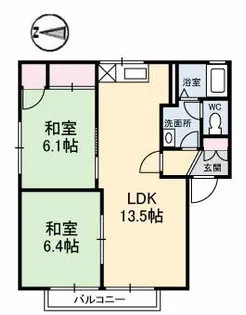 パークサイド・イズミ D号館【2階】の間取り