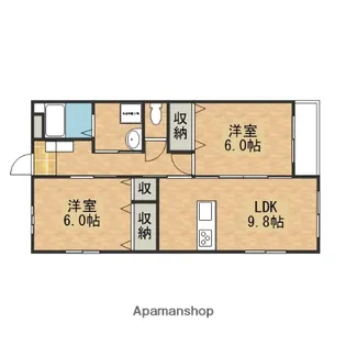 レジデンス花柳A棟【1階】の間取り