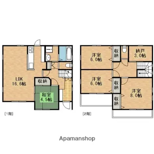 広島県広島市安芸区中野1丁目【一戸建】の間取り