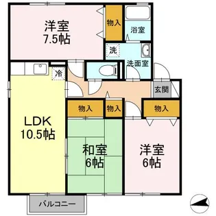 セジュール雅21A棟【2階】の間取り