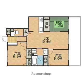 アルファステイツ海田【2階】の間取り