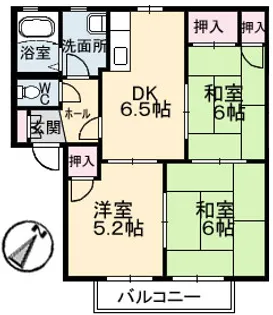 ディアス南幸 C棟【2階】の間取り