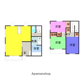 メゾネットシントミ【1階】の間取り