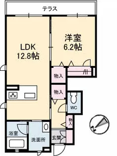 広島県大竹市元町1丁目【アパート】の間取り
