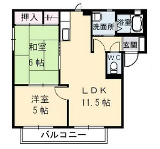 広島県大竹市立戸1丁目【アパート】の間取り