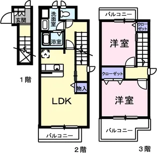 アンジェリークガーデン【2階】の間取り