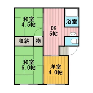西グリーンハイツD棟【2階】の間取り