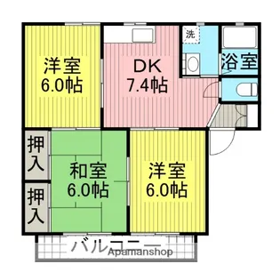メゾンヒロモトC棟【1階】の間取り