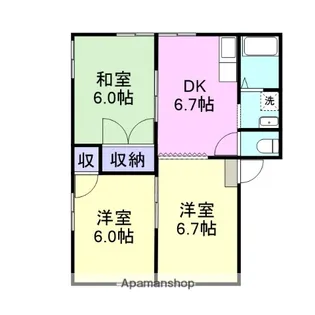 ウエストコーポ【1階】の間取り