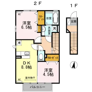 ヴィッラ ヴェルデ【2階】の間取り