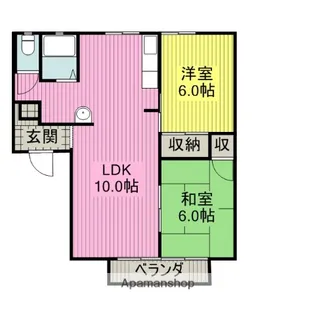 サンライフふじC棟【1階】の間取り