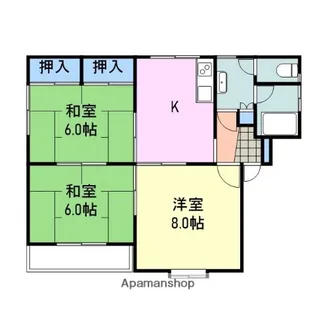 岩美ハイツ【3階】の間取り