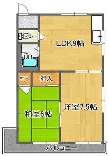 サンハイム森本【101号室】の間取り