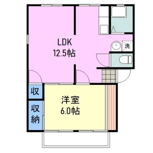 西グリーンハイツE棟【1階】の間取り