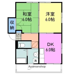 サンハイツ麻里布【202号室】の間取り