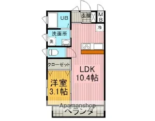 サンロアール高藤【102号室】の間取り