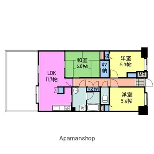 グランドール岩国弐番館【2階】の間取り