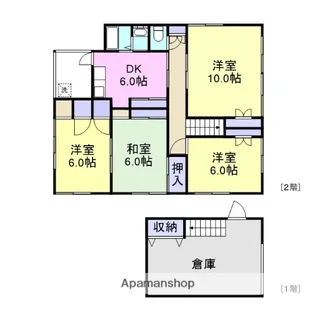 山口県岩国市中津町3丁目【一戸建】の間取り