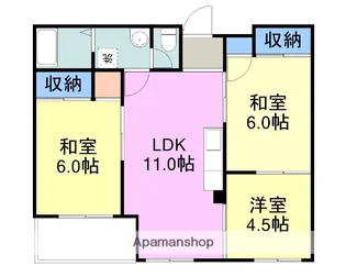 MARIFU−SIX【401号室】の間取り