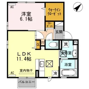 クレール高井【1階】の間取り