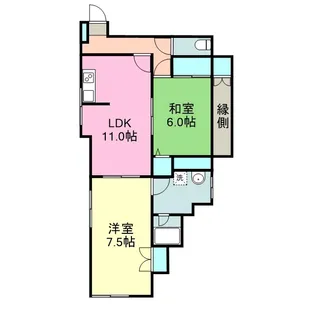 エステートヤマト【1F号室】の間取り
