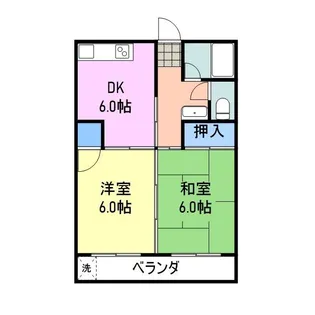 山口県岩国市麻里布町3丁目【アパート】の間取り