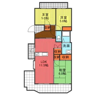 サウスコートA棟【103号室】の間取り