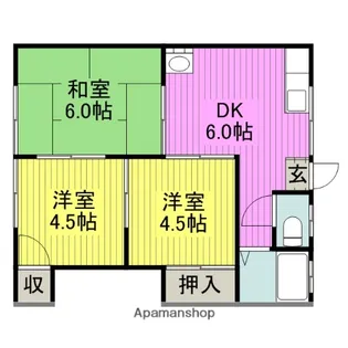 ハイツ城山【1階】の間取り