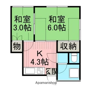 錦園荘【2階】の間取り