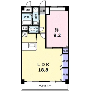 福パレス ランデュール A【1階】の間取り