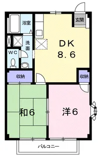 アメニティハイツB【1階】の間取り
