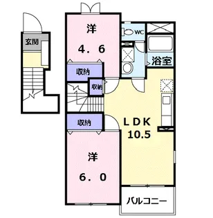 メルヴェイユーSAKURA.D【2階】の間取り