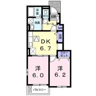 ベル フェリシア Ⅰ【1階】の間取り