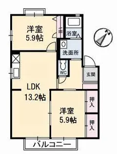 ベルヴェシティー青山 A棟【2階】の間取り