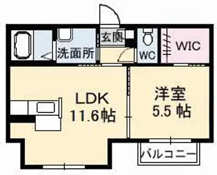 シャーメゾンヤナイC【2階】の間取り