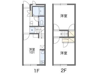 レオパレス室積Ⅱ【107号室】の間取り