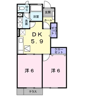 パレス サンヒルズ A【1階】の間取り