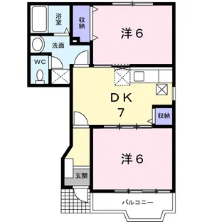 フレーズアンソレイエD棟【1階】の間取り