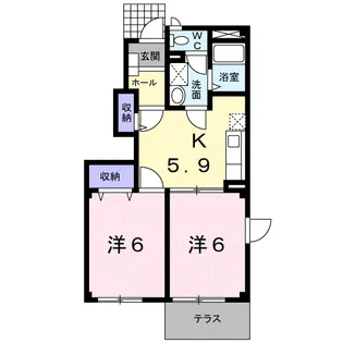 エクセレント ハイツ B【1階】の間取り