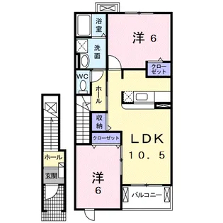 植松グランコート B【2階】の間取り