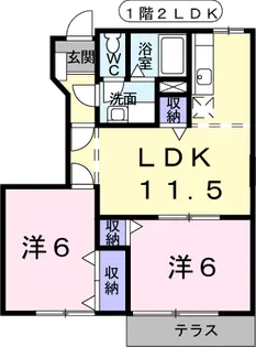 メロディーハイム横入川 B【1階】の間取り