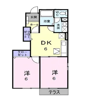 ボナールY B【1階】の間取り