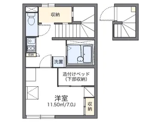 レオパレス荻町【201号室】の間取り