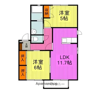 シャーメゾンGⅠ棟【2階】の間取り