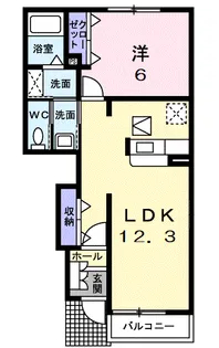 サンハウスヨシキB【1階】の間取り