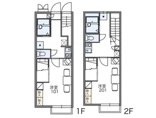 レオパレスボムール大崎【208号室】の間取り