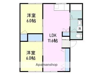 村中ハイツNO.2【1階】の間取り