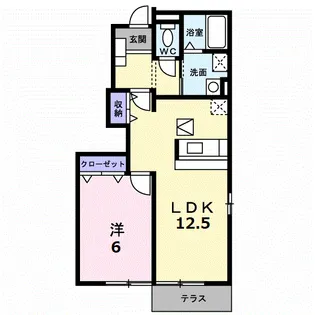 ラフィーユ B【1階】の間取り