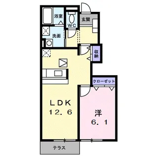 ラフィーユ A【1階】の間取り