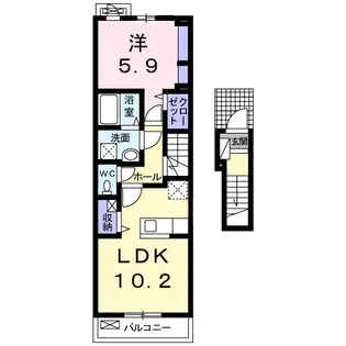 ル・プワソン【2階】の間取り